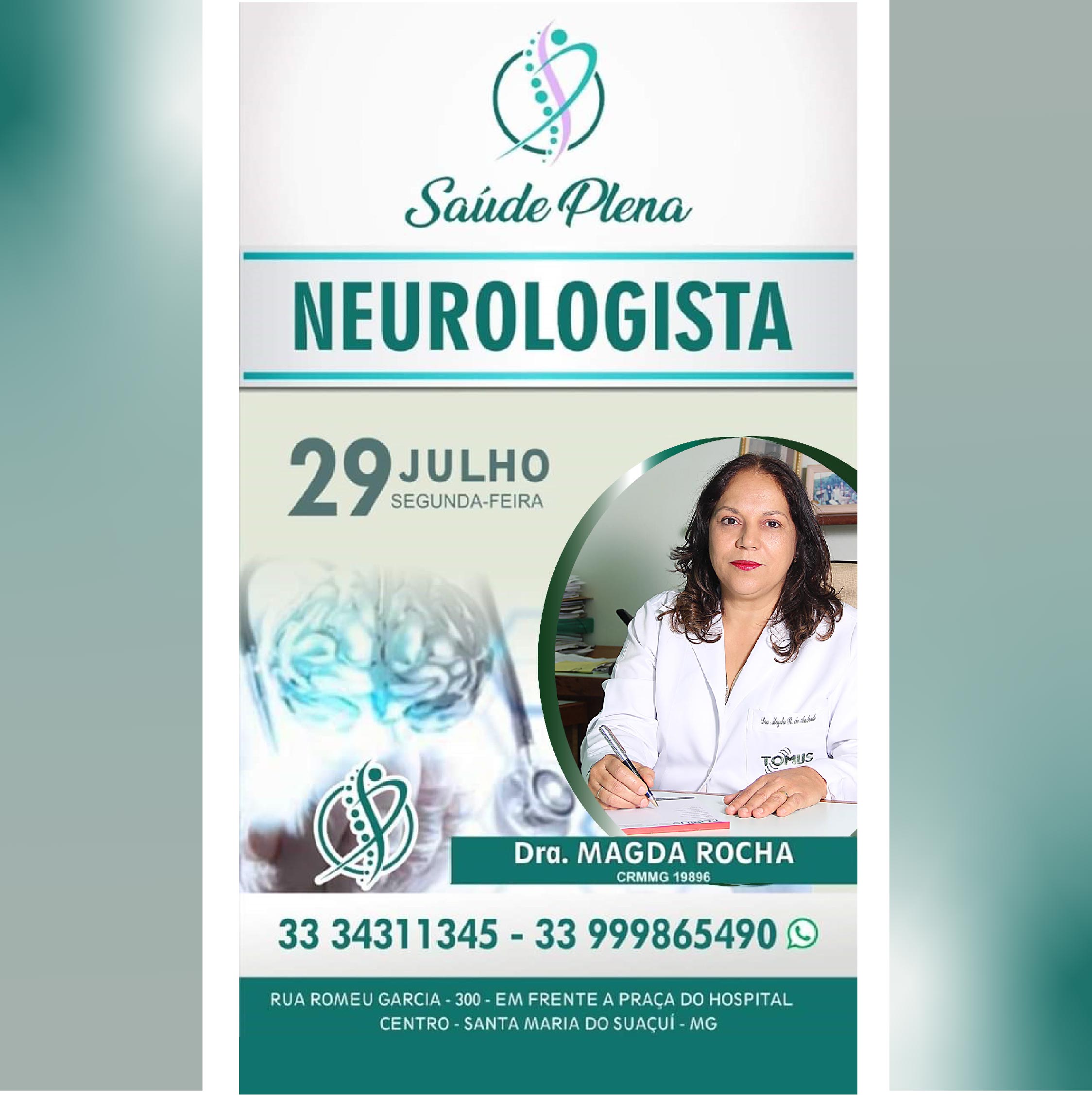 Atendimento Neurologia em sta Maria Suaçui